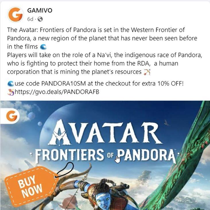 10% Off GAMIVO Coupon from FaceBook: PANDORA10SM